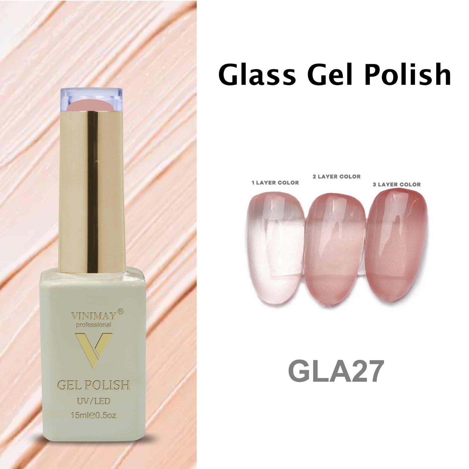 VINIMAY® Professional Colorful Glass Jelly Color UV/LED Cured Jelly Gel Polish 15ml Bottle