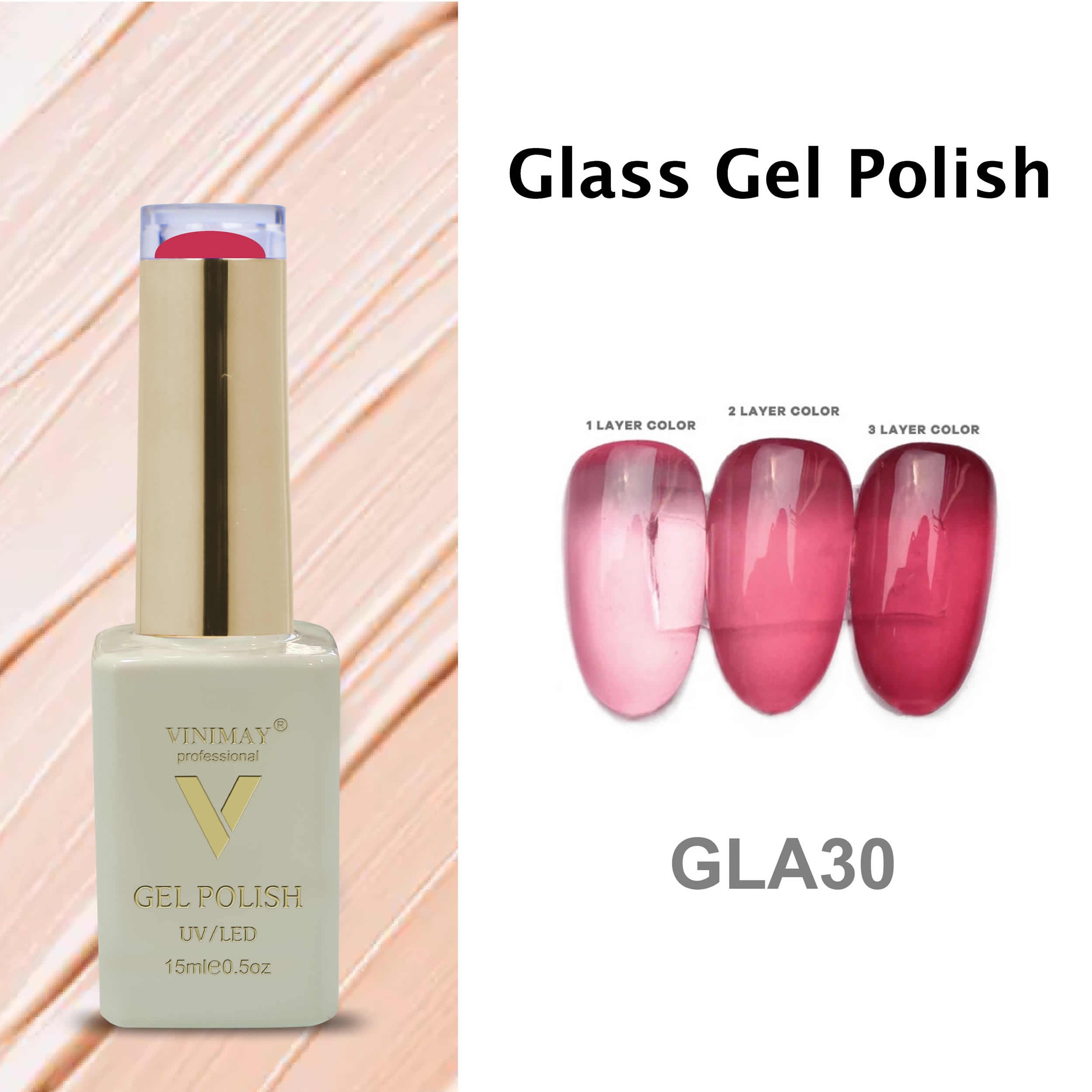 VINIMAY® Professional Colorful Glass Jelly Color UV/LED Cured Jelly Gel Polish 15ml Bottle