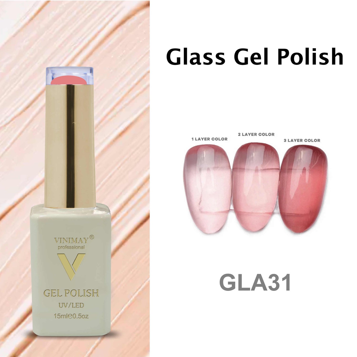 VINIMAY® Professional Colorful Glass Jelly Color UV/LED Cured Jelly Gel Polish 15ml Bottle