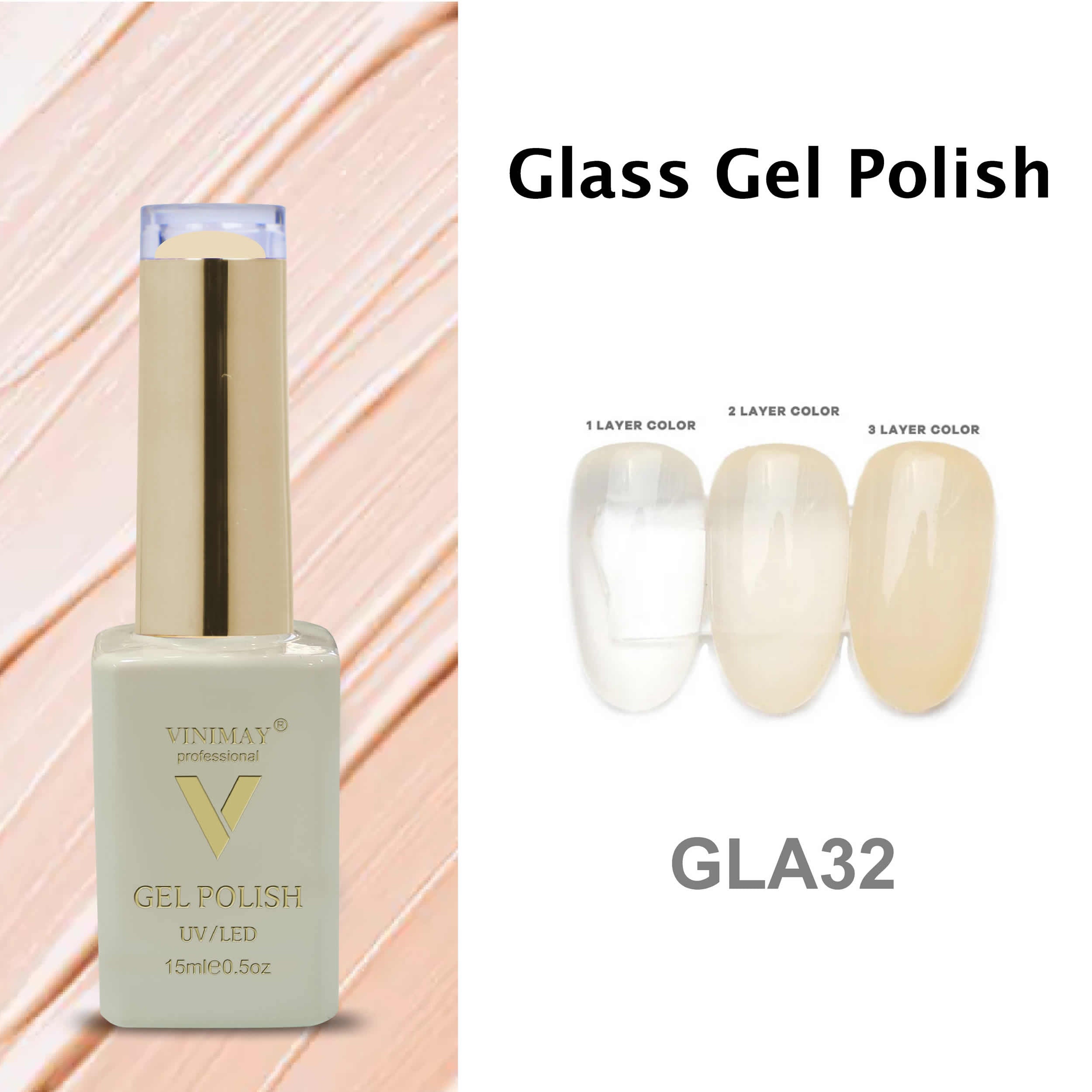 VINIMAY® Professional Colorful Glass Jelly Color UV/LED Cured Jelly Gel Polish 15ml Bottle