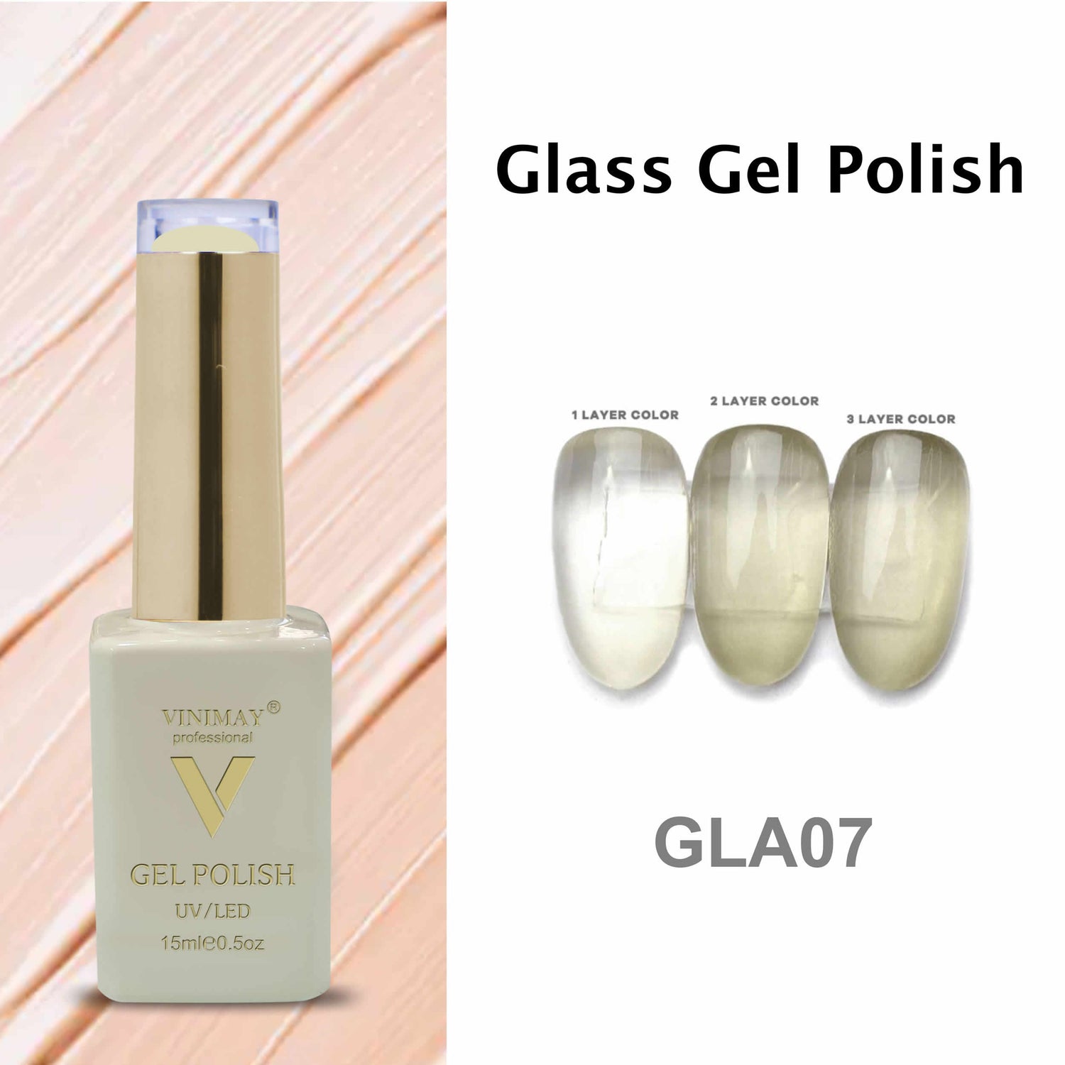 VINIMAY® Professional Colorful Glass Jelly Color UV/LED Cured Jelly Gel Polish 15ml Bottle