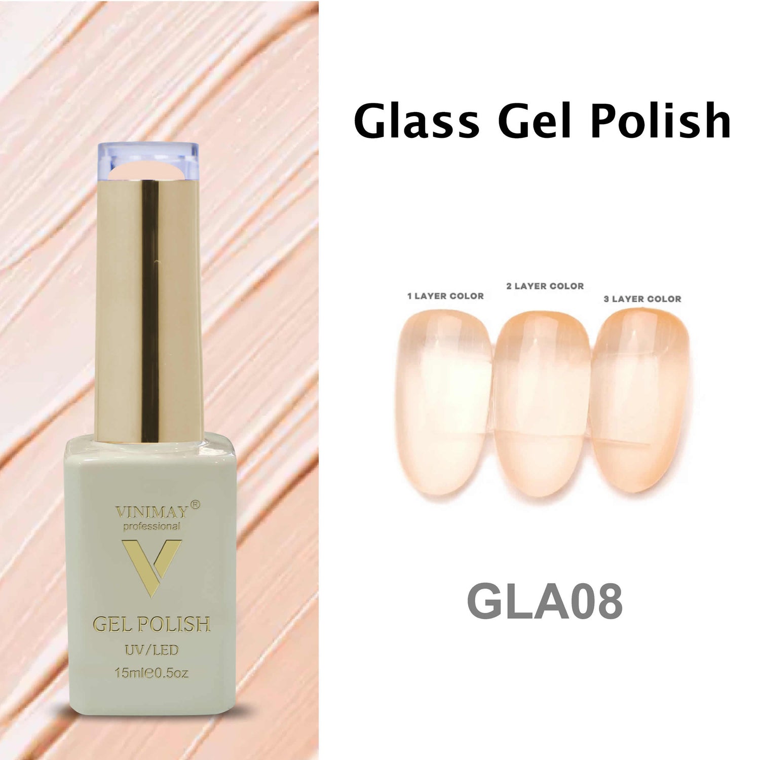 VINIMAY® Professional Colorful Glass Jelly Color UV/LED Cured Jelly Gel Polish 15ml Bottle