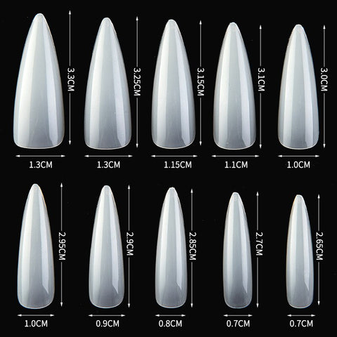 Artificial Unbreakable Nail Extension Tips 500pc/Pack - Natural Color