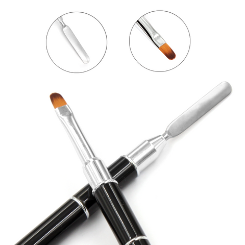 Dual Headed Poly Gel Brush & Sculpting Tool for Artificial Nail Tip Building