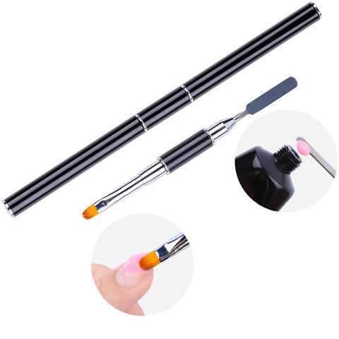 Dual Headed Poly Gel Brush & Sculpting Tool for Artificial Nail Tip Building