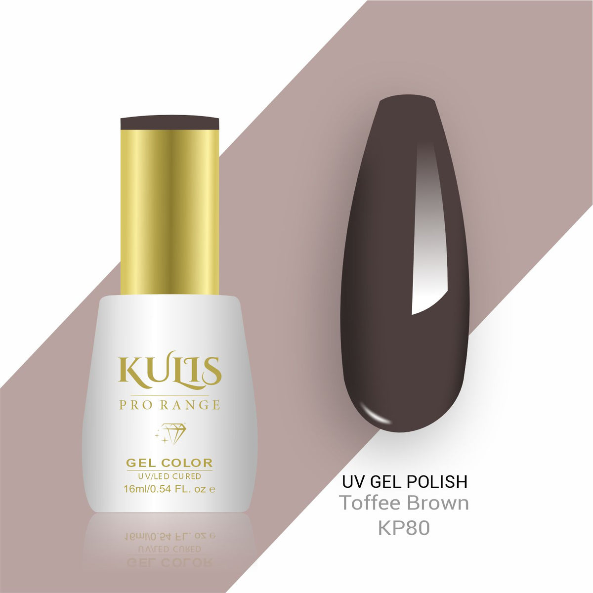 Kulis ProRange - UV Gel Nail Polish - KP80 -Toffee Brown