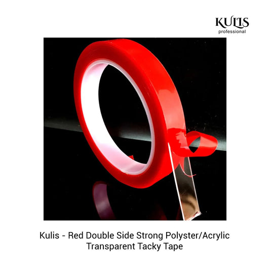 Red Double Side Strong Polyster/Acrylic Transparent Tacky Tape 12mmX10mtr