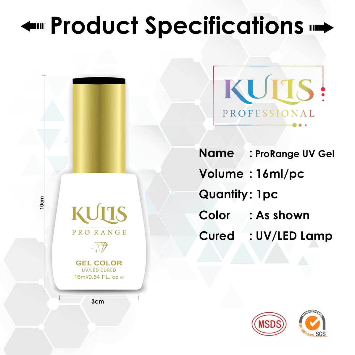 Kulis Pro Range UV Gel Nail Polish 120 Shades with Shade Card 15ml/Each