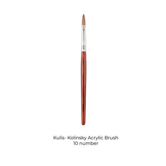 Kulis Brown wood- Kolinsky Acrylic Brush No.10