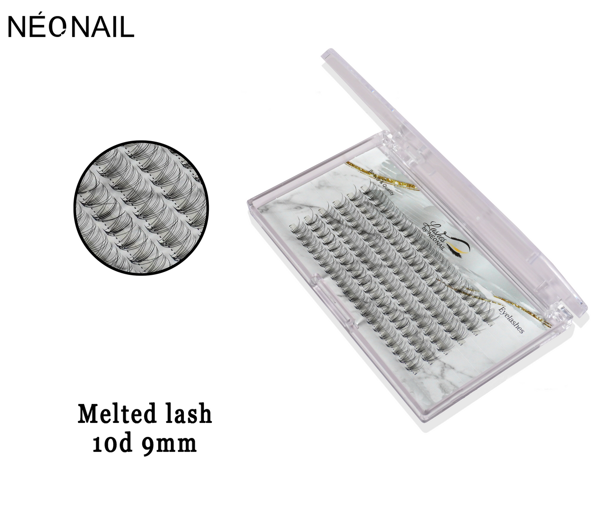 Neonail - Permanent Eyelash - Melted lash - 10D 9mm  Tray