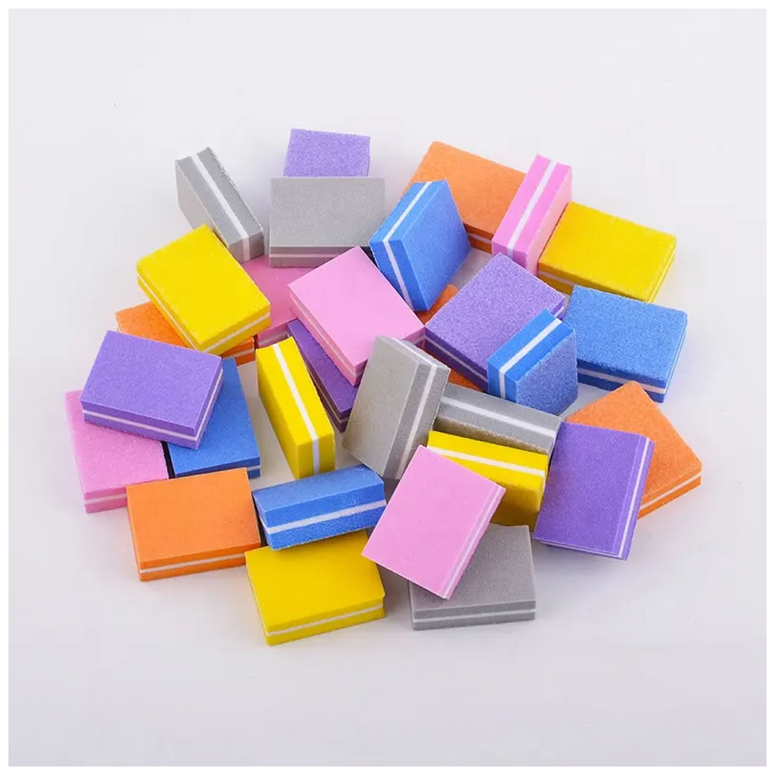 Kulis Nail Mini Buffer Block File 80/100 Grit 2 Sided Multicolor