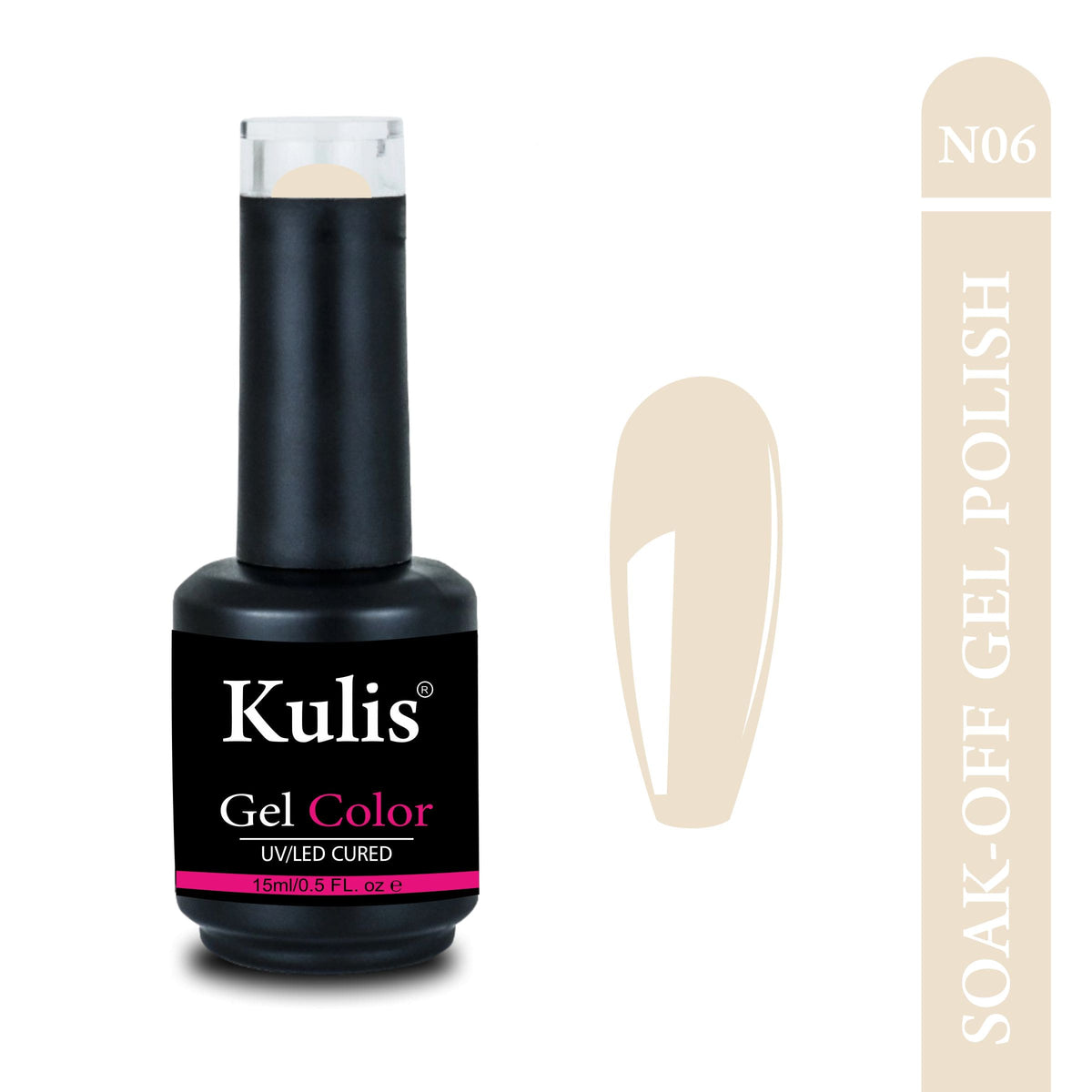 Kulis Nude Shade UV Gel Nail Polish 15ml | Soak-Off UV/LED Cured Gel