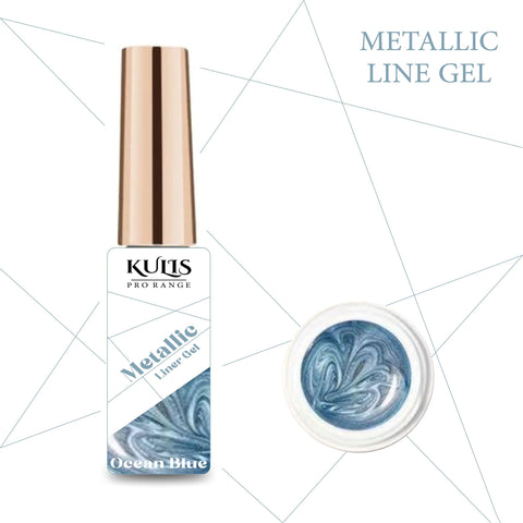 Kulis ProRange Metallic Nail Liner Gel with Thin Nail Art Brush Cap Bottle Painting Liner Gel