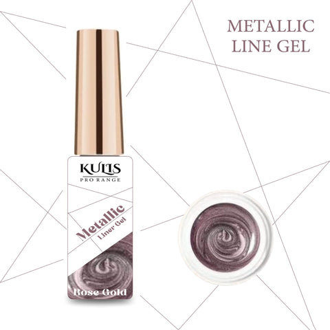 Kulis ProRange Metallic Nail Liner Gel with Thin Nail Art Brush Cap Bottle Painting Liner Gel