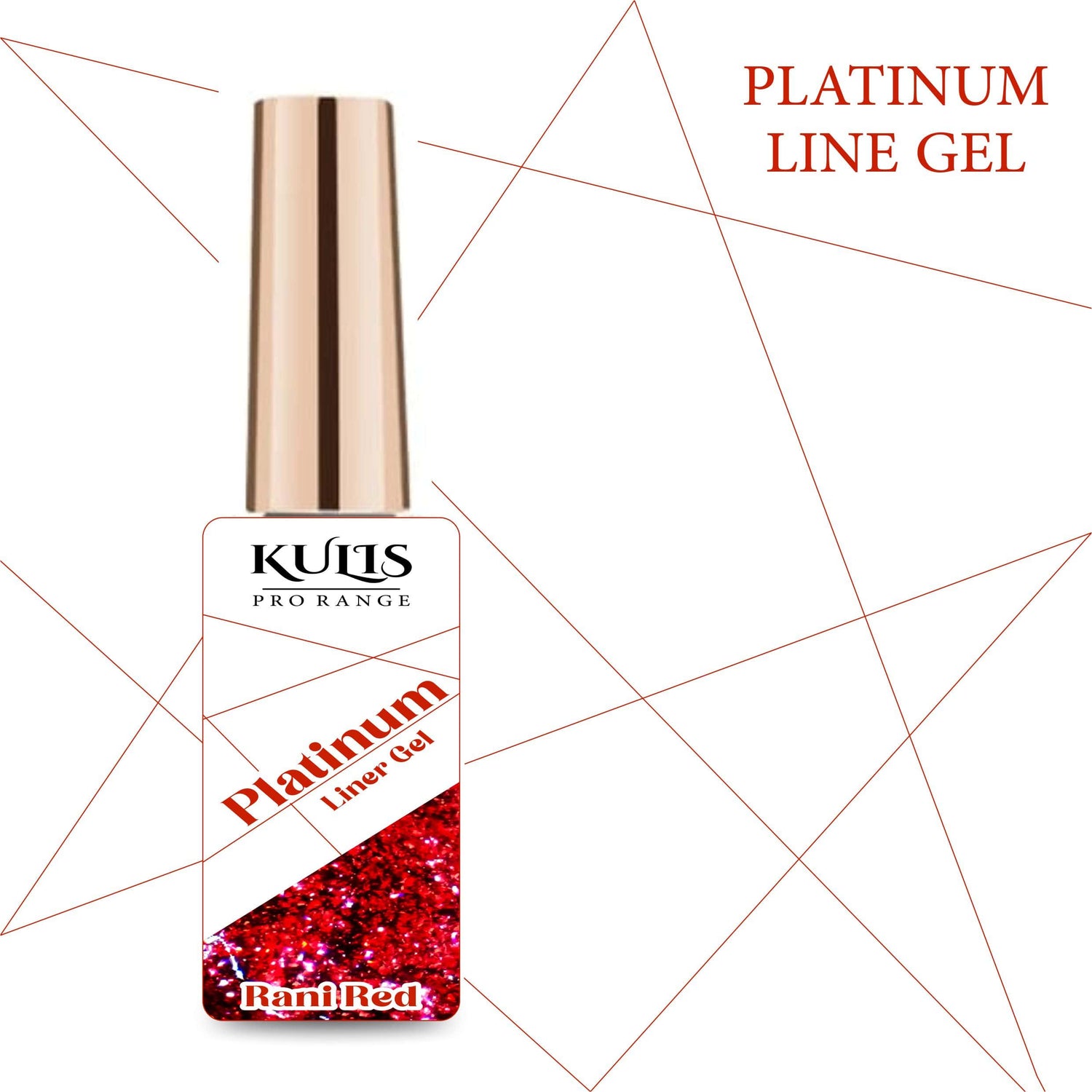 Kulis ProRange Platinum Nail Liner Gel with Thin Nail Art Brush Cap Bottle Painting Liner gel