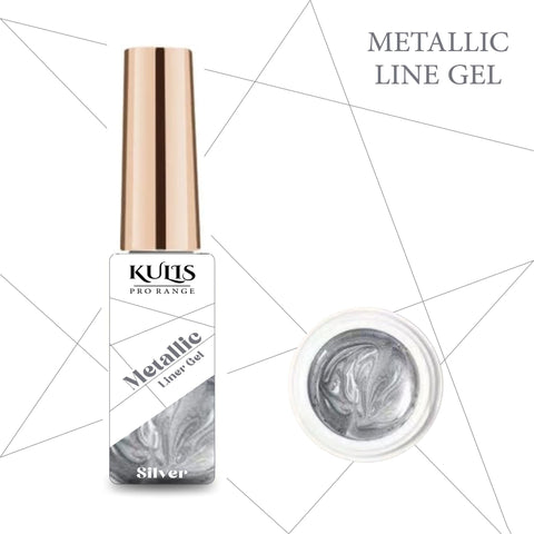 Kulis ProRange Metallic Nail Liner Gel with Thin Nail Art Brush Cap Bottle Painting Liner Gel