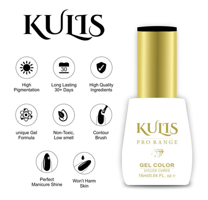 Kulis Pro Range UV Gel Nail Polish | Premium Soak-Off UV/LED Cured Gel 16ml (1 to 60 Shades)