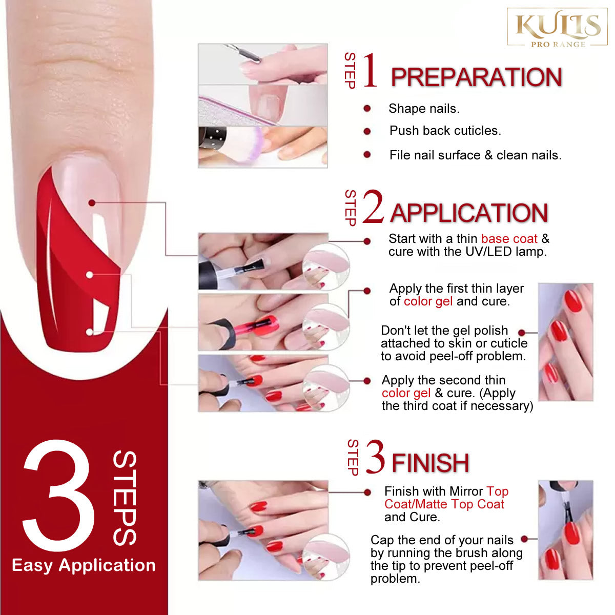 Kulis Pro Range UV Gel Nail Polish | Premium Soak-Off UV/LED Cured Gel 16ml (1 to 60 Shades)