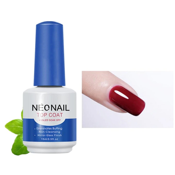 NEONAIL UV Top Coat Glossy 15ml | Soak-Off UV/LED Cured Gel - Clear