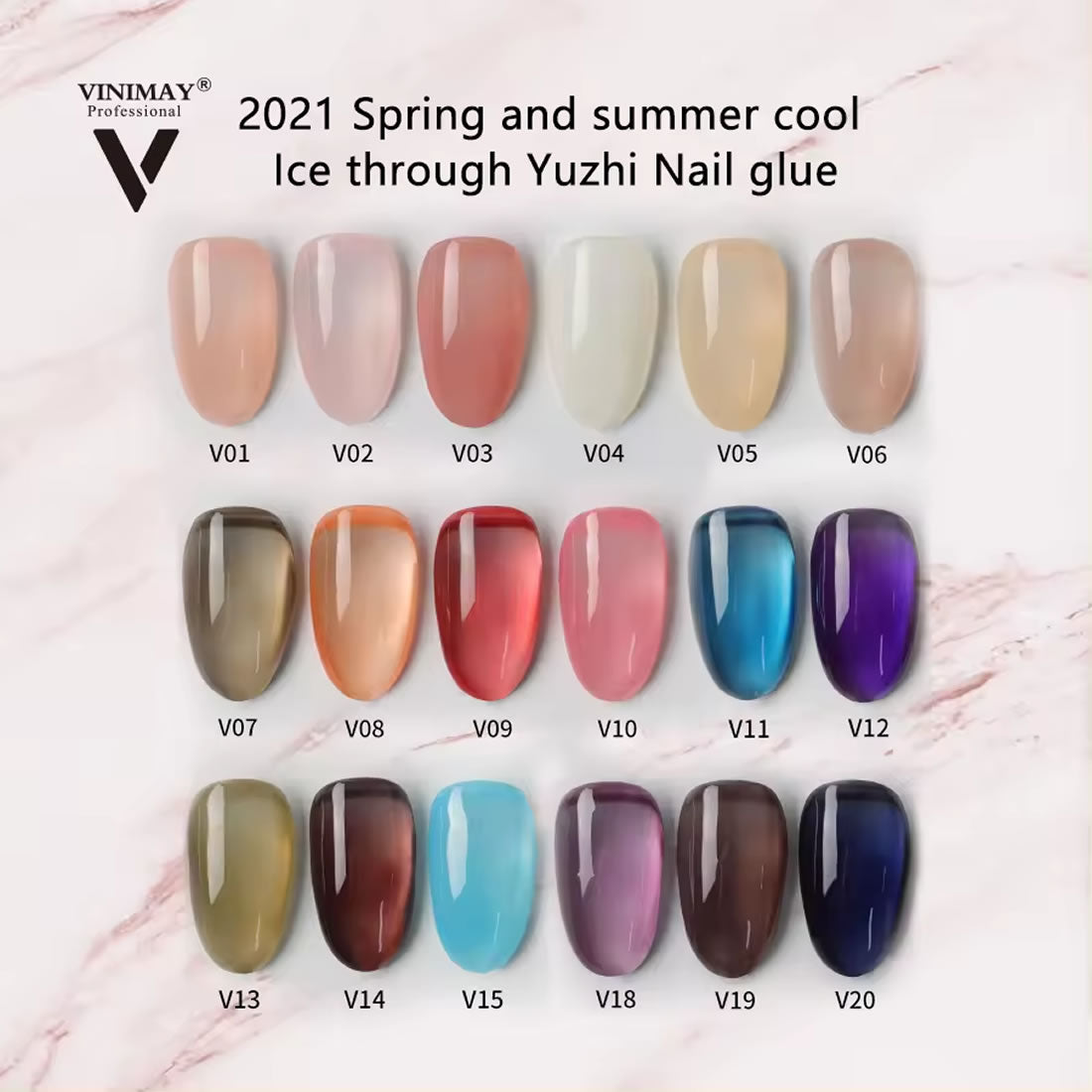 VINIMAY® Professional Colorful Glass Jelly Color UV/LED Cured Jelly Gel Polish 15ml Bottle