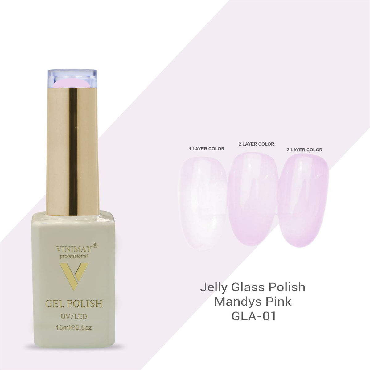 Vinimay - Jelly Glass UV Gel Polish - GLA01 - Mandys Pink