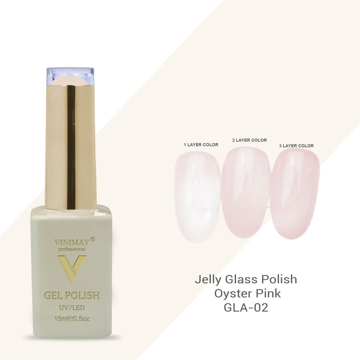 Vinimay - Jelly Glass UV Gel Polish - GLA02 - Oyster Pink