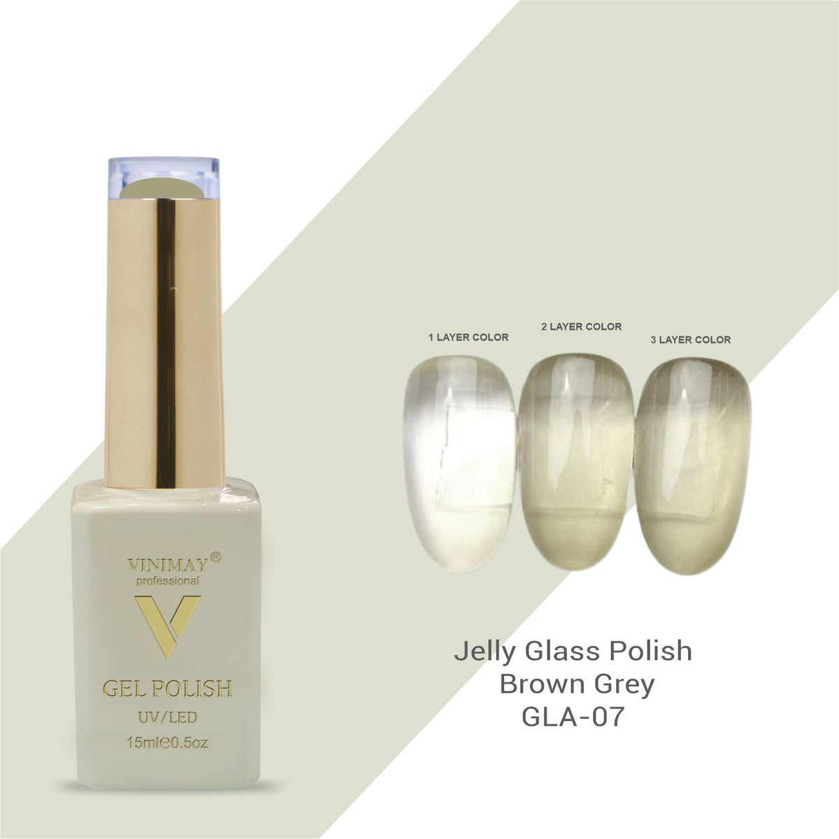 Vinimay - Jelly Glass UV Gel Polish - GLA07 - Brown Grey