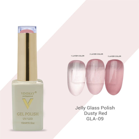 Vinimay - Jelly Glass UV Gel Polish - GLA09 - Dusty Red