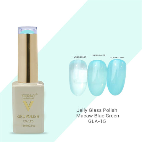 Vinimay - Jelly Glass UV Gel Polish - GLA15 - Macaw Blue Green