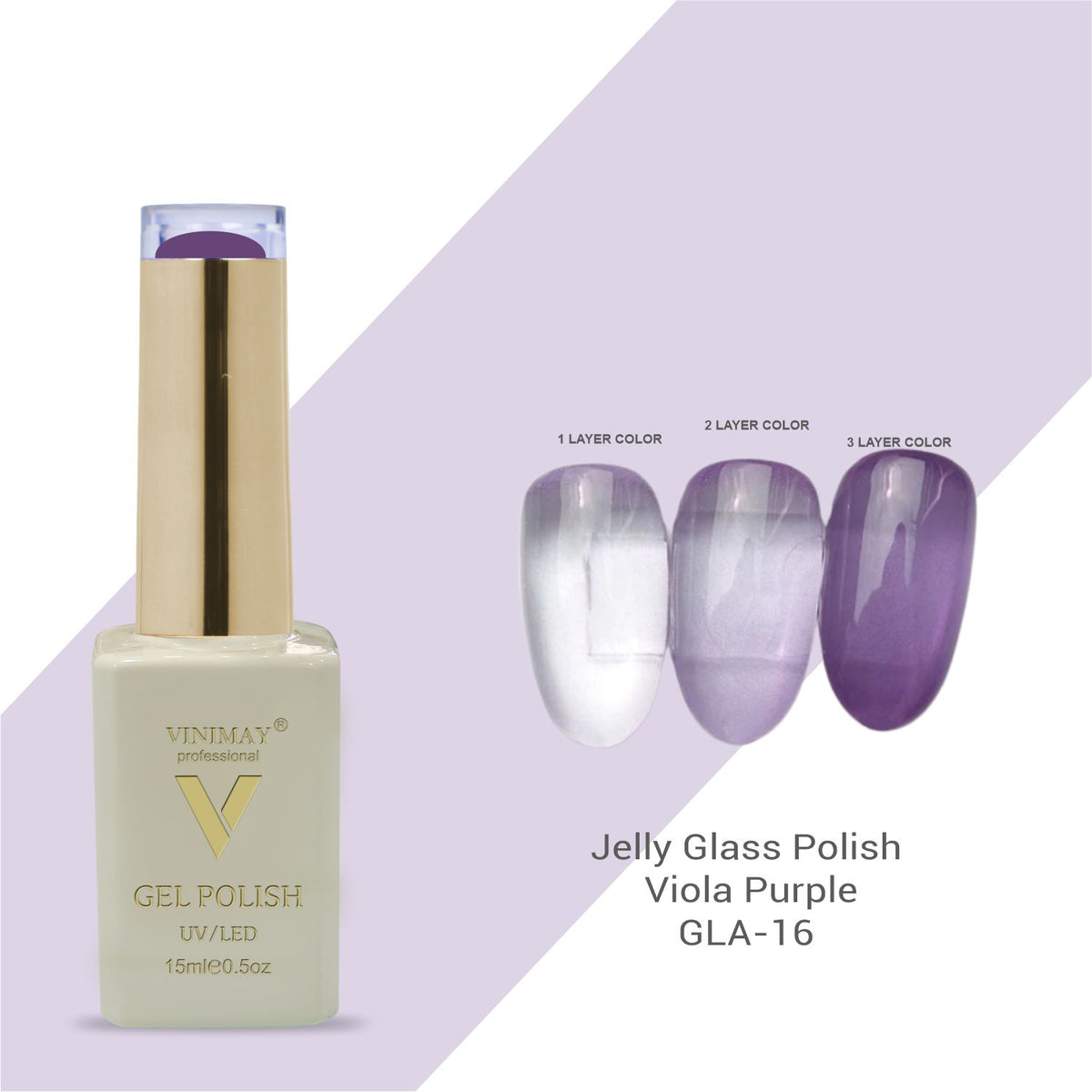 Vinimay - Jelly Glass UV Gel Polish - GLA16 - Viola Purple