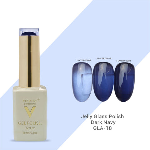 Vinimay - Jelly Glass UV Gel Polish - GLA18 - Dark Navy