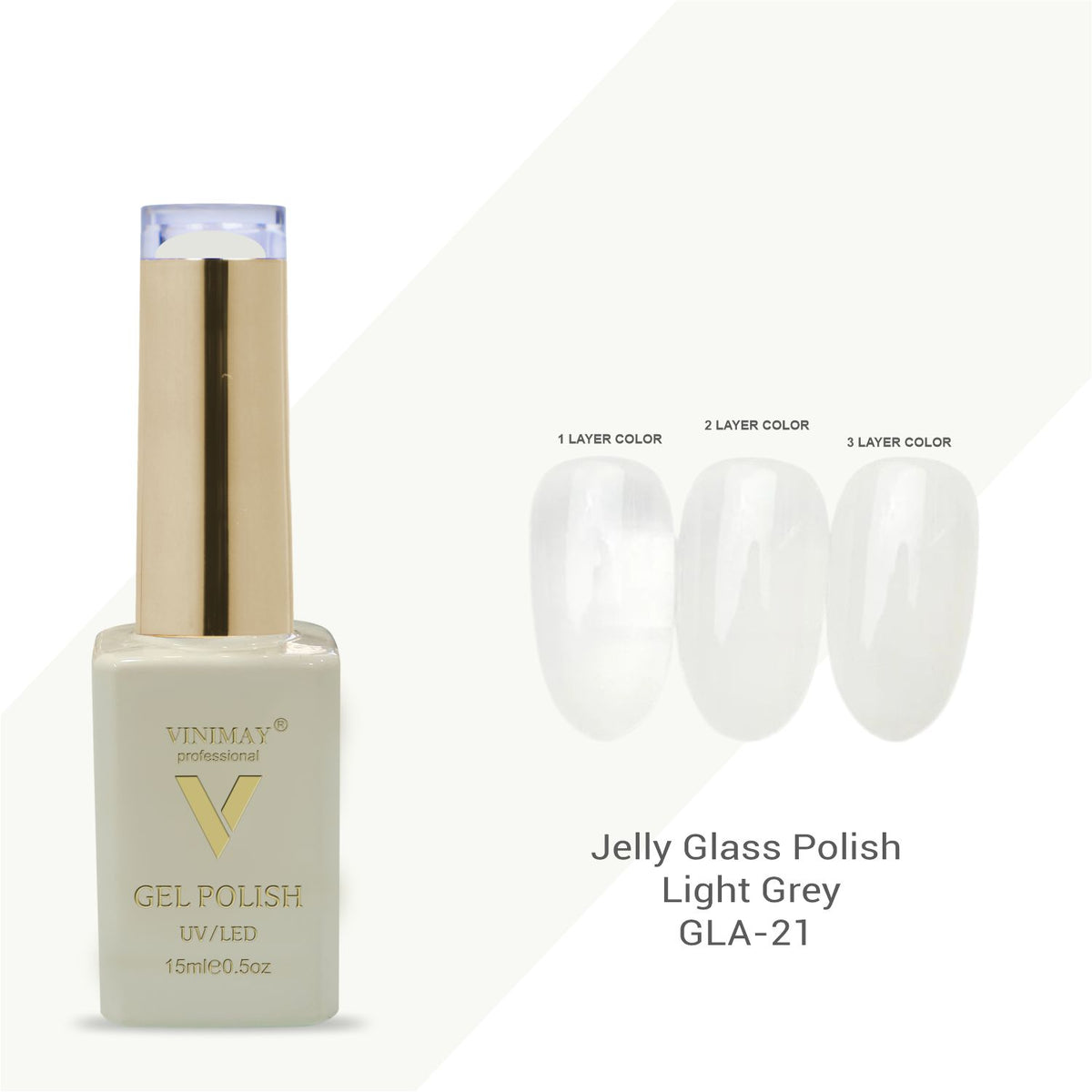 Vinimay - Jelly Glass UV Gel Polish - GLA21 - Light Grey