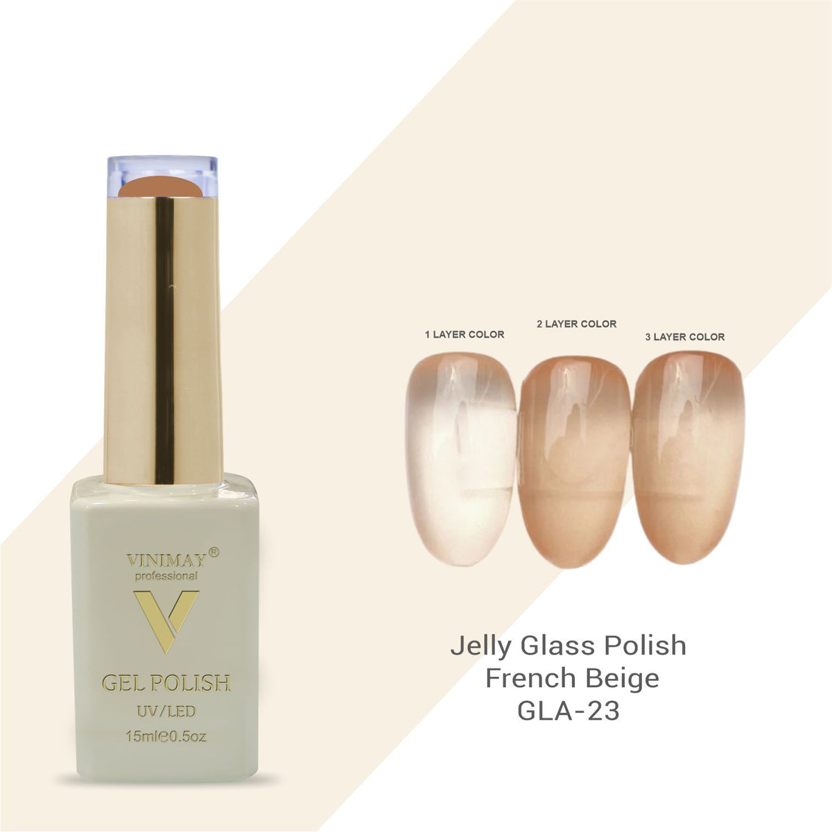 Vinimay - Jelly Glass UV Gel Polish - GLA23 - French Beige