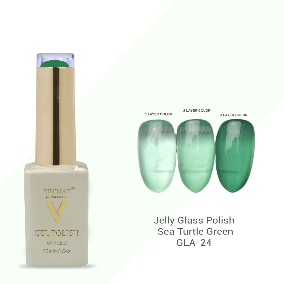 Vinimay - Jelly Glass UV Gel Polish - GLA24 - Sea Turtle Green