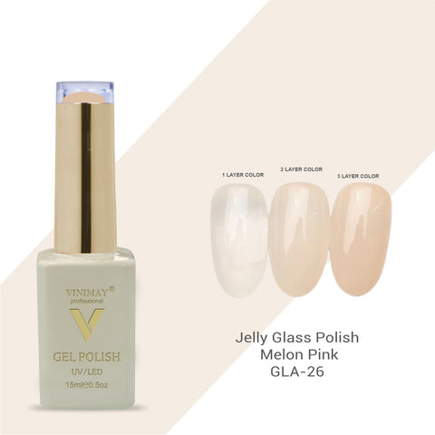 Vinimay - Jelly Glass UV Gel Polish - GLA26 - Melon Pink