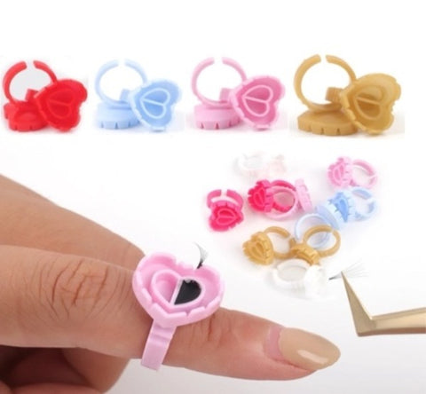 Eyelash Glue Ring Heart Pack Of 100 Pcs