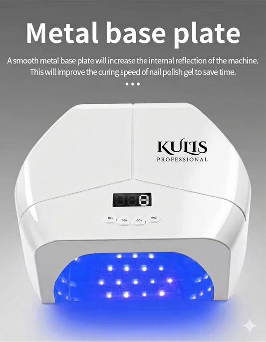 Kulis Professional Pure Cure UV LED Nail Lamp | High Power Gel Polish Curing Machine with Metal Base Plate | Fast Drying Nail Dryer