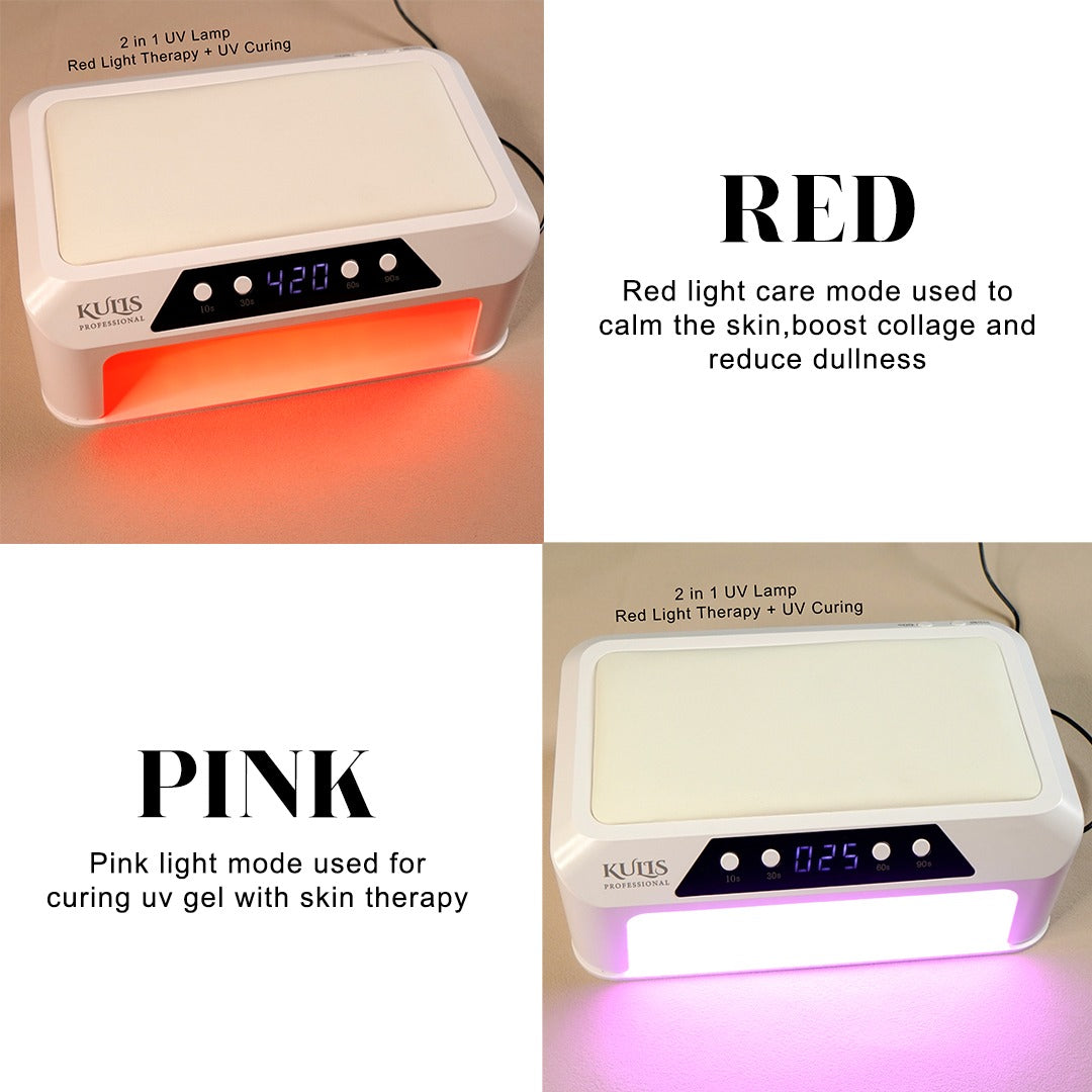 Kulis Professional 236W Dual Light Source UV LED Nail Lamp | Red Light Therapy & UV Gel Curing Lamp | Fast-Drying Nail Dryer with Timer Display