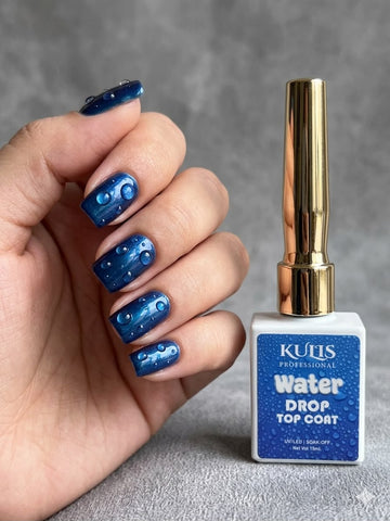 KULIS Professional Water Drop Top Coat 15ml | 3D Bubble Effect UV LED Gel Top Coat | Creative Nail Art Water Droplet Design | Long-Lasting Soak-Off Top Coat
