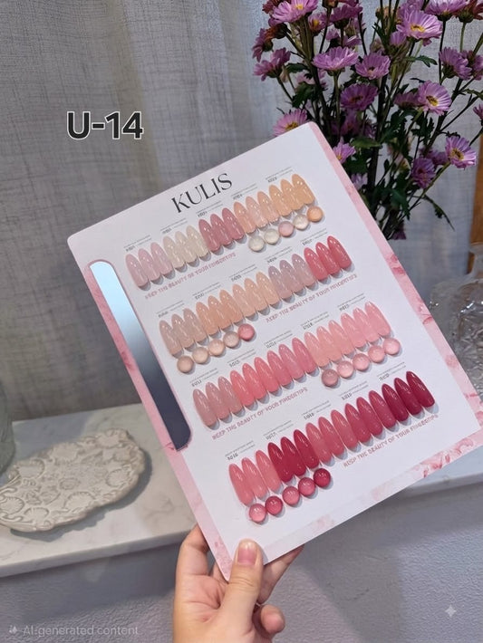 Kulis Professional Russian Base Color Gel Polish Set 20Pcs, 15ml Each | Premium Nude, Pink & Natural Base Gel Colors for Russian Manicure