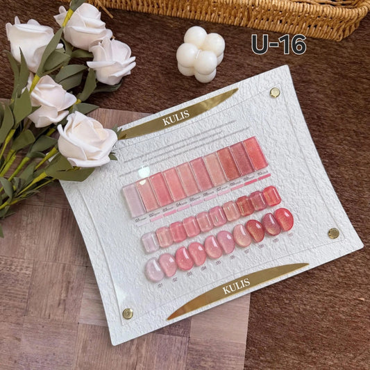 Kulis Professional French Base Magnetic Cat Eye Gel Polish Set 10Pcs, 15ml Each | Shimmering Nude & Pink Magnetic Gel Colors for French Manicure