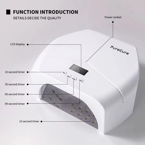 Kulis Professional Pure Cure UV LED Nail Lamp | High Power Gel Polish Curing Machine with Metal Base Plate | Fast Drying Nail Dryer