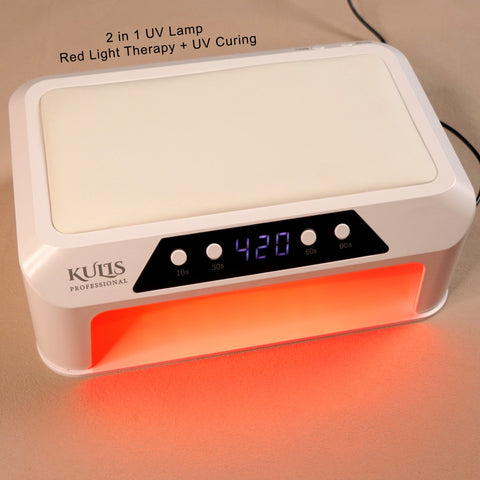 Kulis Professional 236W Dual Light Source UV LED Nail Lamp | Red Light Therapy & UV Gel Curing Lamp | Fast-Drying Nail Dryer with Timer Display