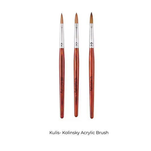 Kulis Brown wood- Kolinsky Acrylic Brush No.10