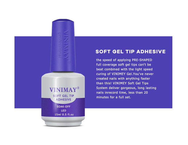 VINIMAY® Professional  Soft Gel Tip Adhesive &amp; Tip Primer Combo Pack