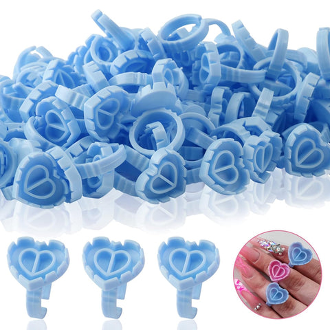 Kulis - Eyelash Glue Ring - Heart Shape - 100Pcs/Pkt