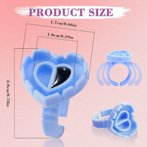 Kulis - Eyelash Glue Ring - Heart Shape - 100Pcs/Pkt