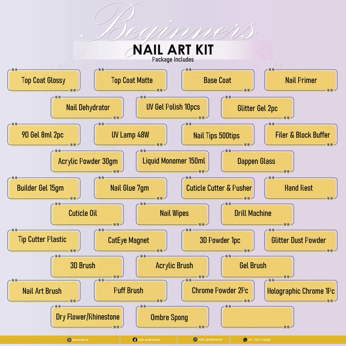 Kulis Nail Art Kit For Beginners | Starter Nail Art Combo Kit