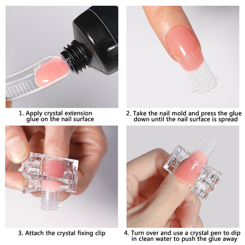 Kulis Plastic Nail Clip for Building Polygel Nail Forms Transparent