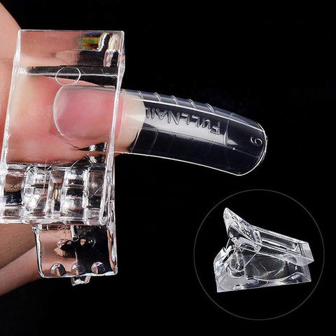 Kulis Plastic Nail Clip for Building Polygel Nail Forms Transparent